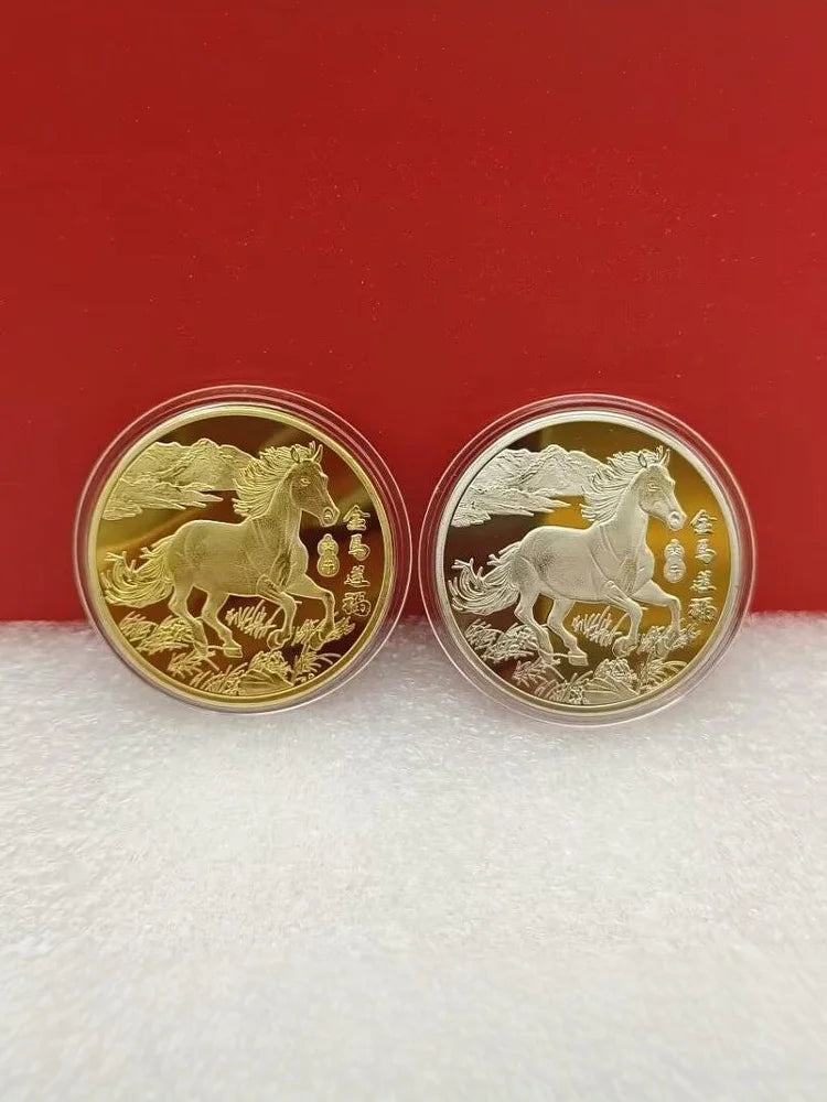 1PC  Metal Collection 2026 New Year Souvenir 40mm Chinese Coins Lucky Animal Horse Collectible Coins