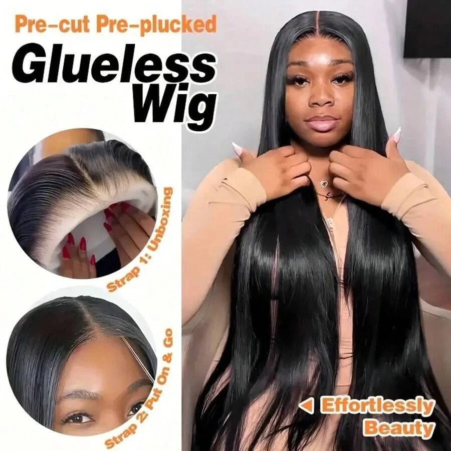 250% Density Straight Human Hair Lace Wig