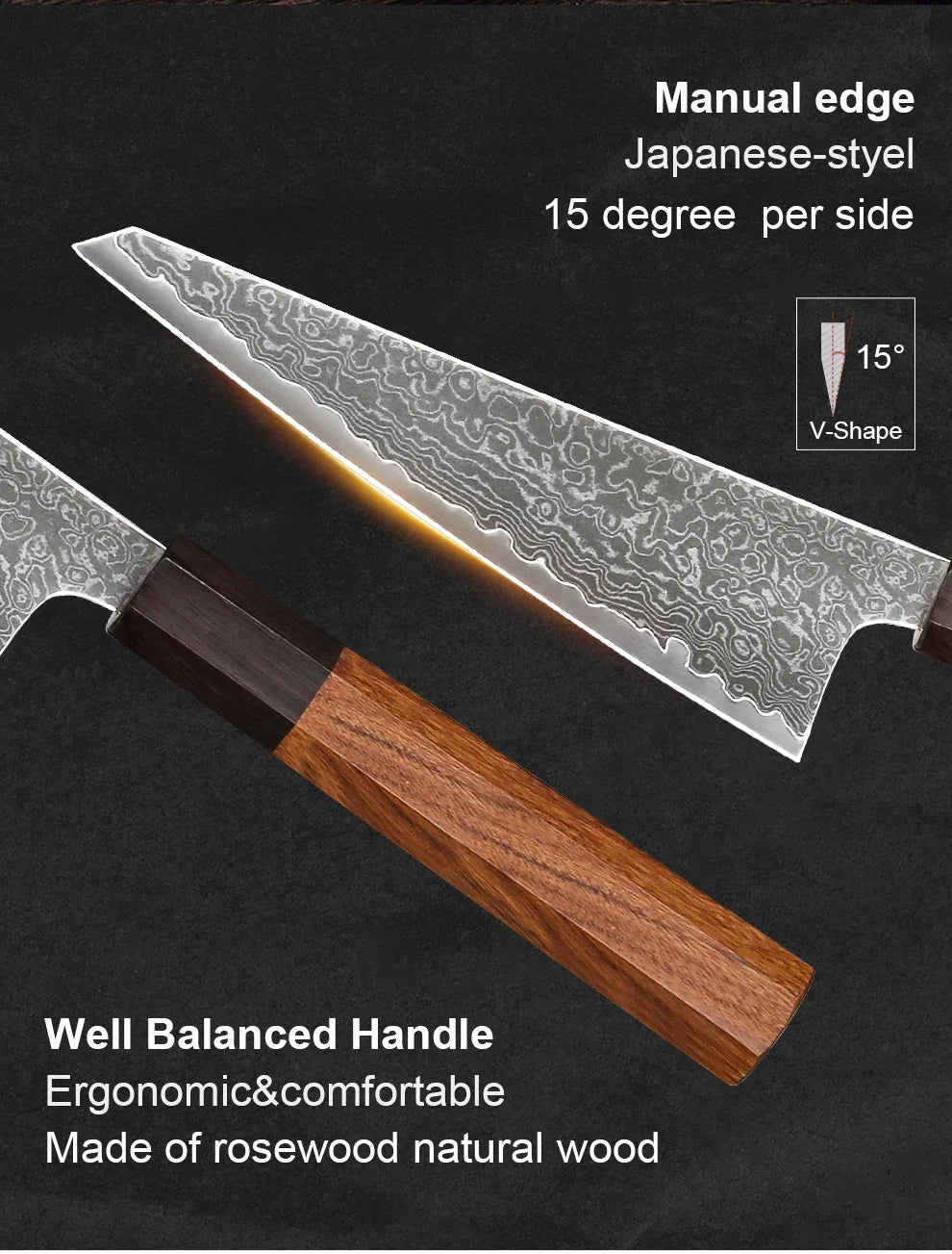 6" Japanese Honesuki Knife Hand Forged Damascus Steel Professional Kitchen Knives Chef Sharp Utility Boning Cooking Tools