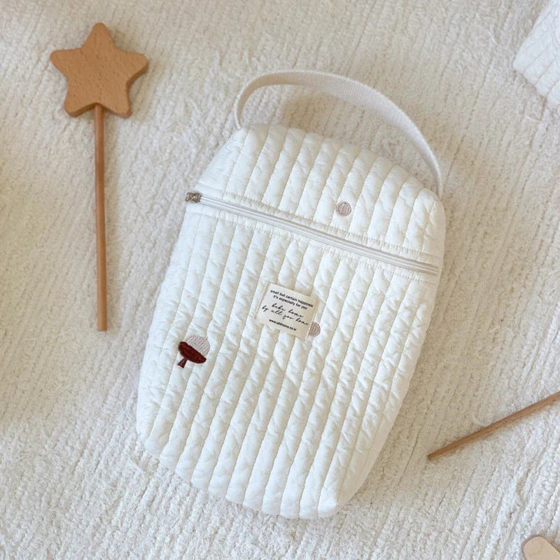 Embroidery Portable Nappy Mommy Bag Stroller Hanging Bag Zipper