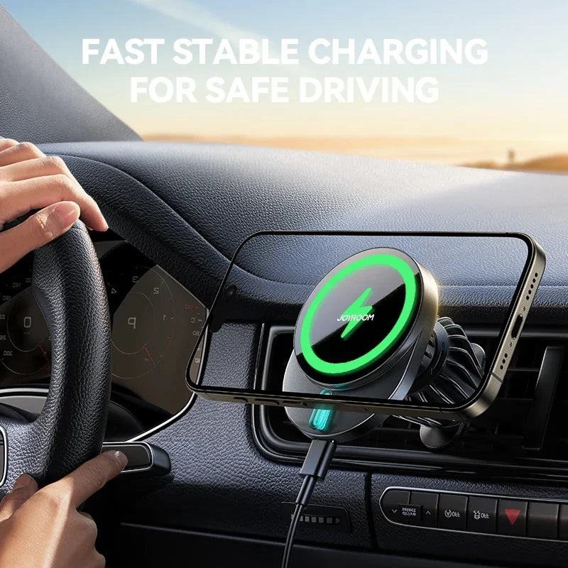 Joyroom 15W Magnetic Car Phone Holder Wireless Charger Fast Charging Car Phone Mount Air Vent Car Mount For iPhone 16-12 Series