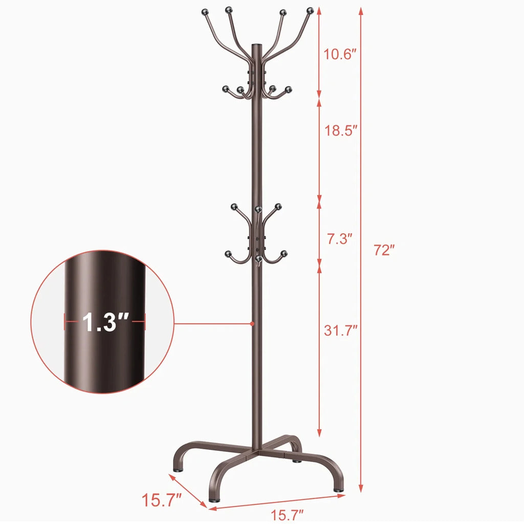 1/2Pcs Coat Rack with 14 Hooks