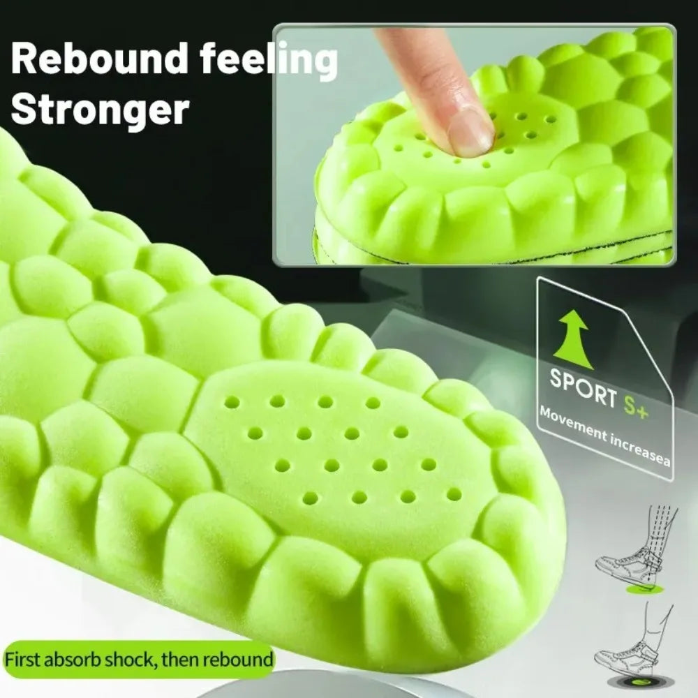 Footwear sports insoles - 4D elastic shock absorption anti-bacterial breathable insoles - foot running insoles, universal