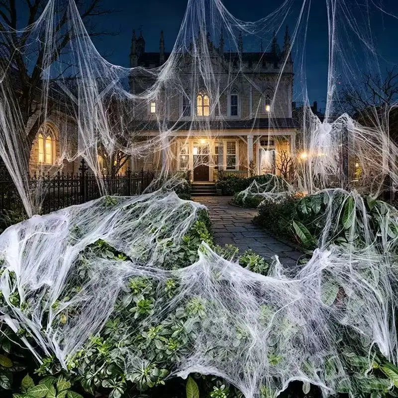 Stretchy Artificial Spider Web with Spider