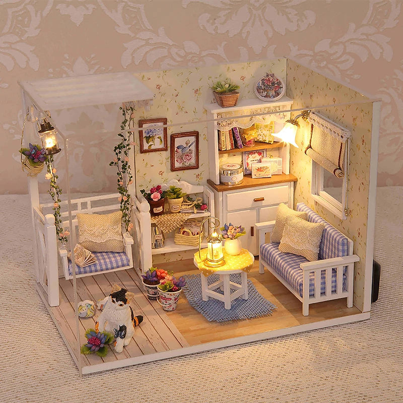 Kitten Mini Doll House 3d Puzzle Assembly Model Building Kit