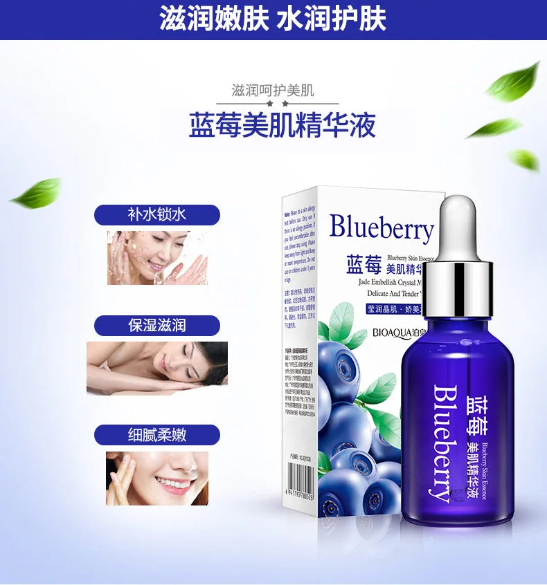 BIOAQUA Blueberry Wonder Essence Serum Face Lifting Anti Aging Wrinkle Serum of Youth Organic Cosmetic Charm Liquid Skin Care