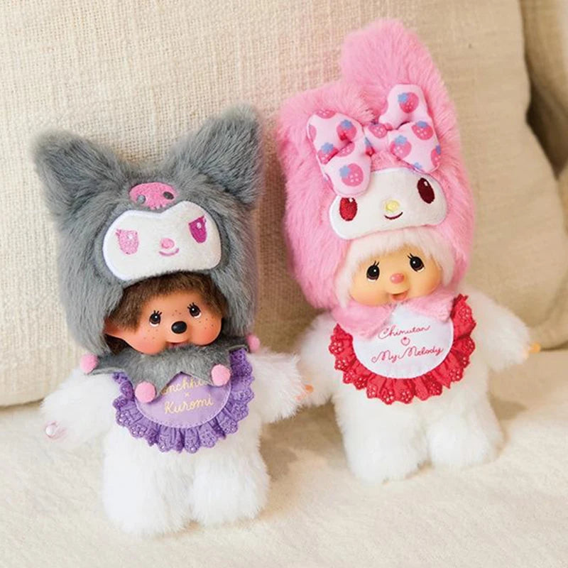 Monchhichi Keychain Kawaii Keychains for Bags Monchhichi Doll Hanging Pendants Children's Day Birthday Gift 몬치치