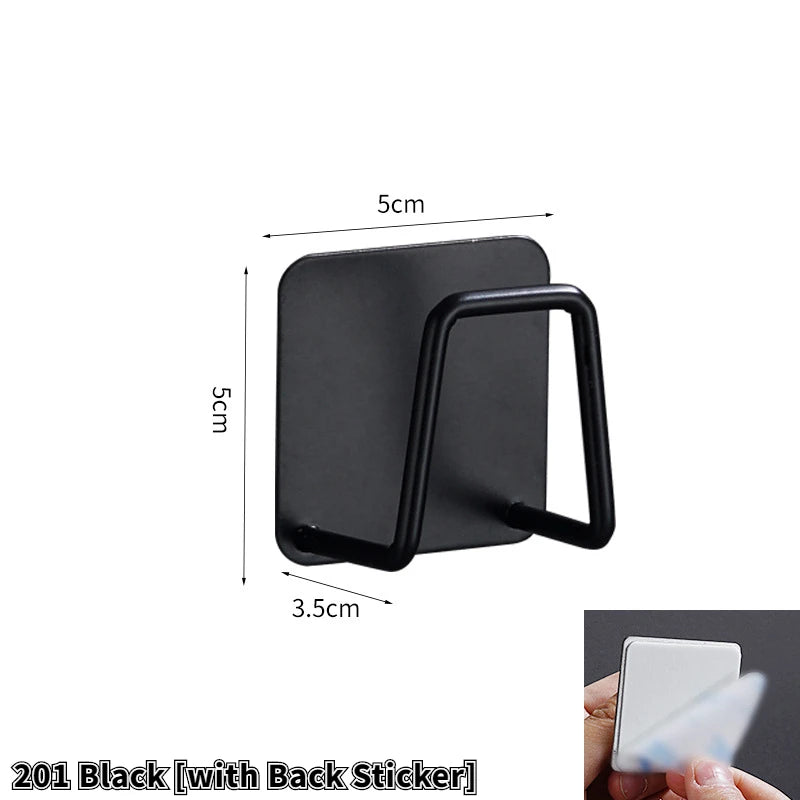 Kitchen Sponges Holder Self Adhesive Sink Sponges Drain Drying Rack Stainless Steel Storage Holder Kitchen Sink Accessories#