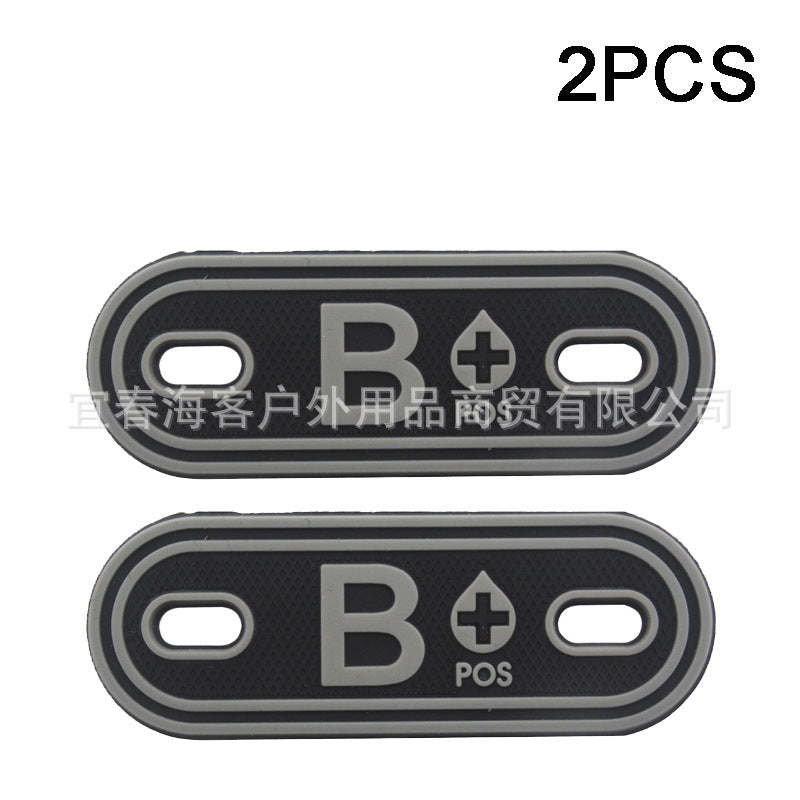 2PCS Shoelace Blood Buckle Charm PVC Tactical Bag Clothing Zipper Blood Tag Charm Military Patches Tactical Patch