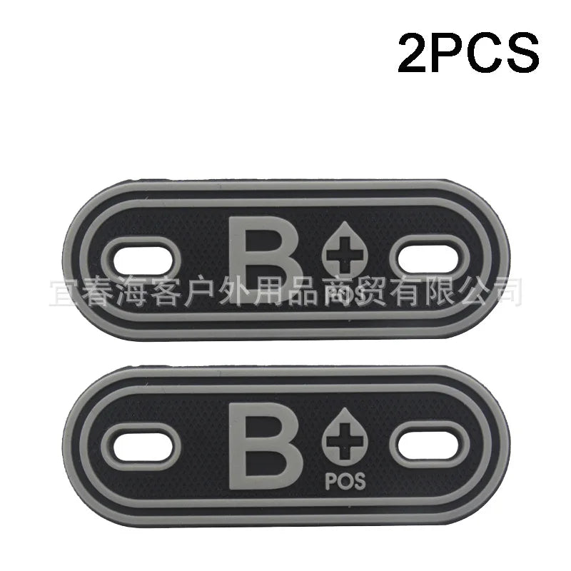 2PCS Shoelace Blood Buckle Charm PVC Tactical Bag Clothing Zipper Blood Tag Charm Military Patches Tactical Patch