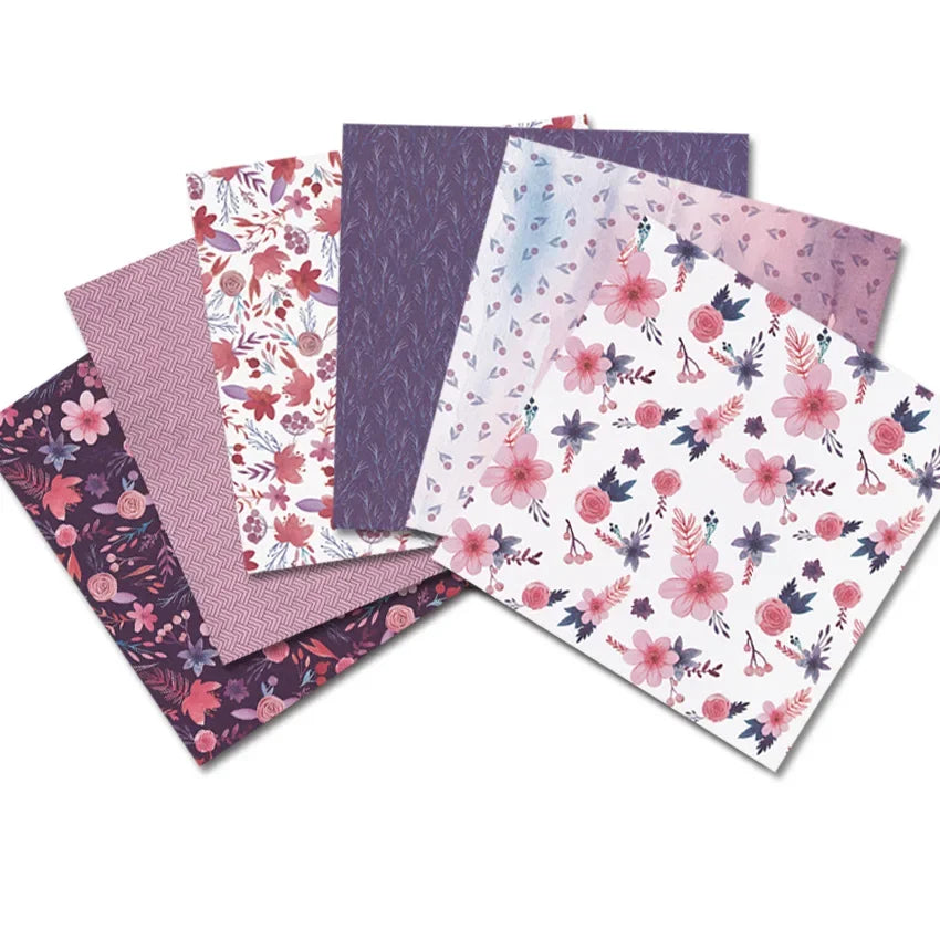 6x6 Scrapbooking Paper Pad  6/12 Sheets Floral Pattern Decorative Paper For Journaling Collage DIY Crafts