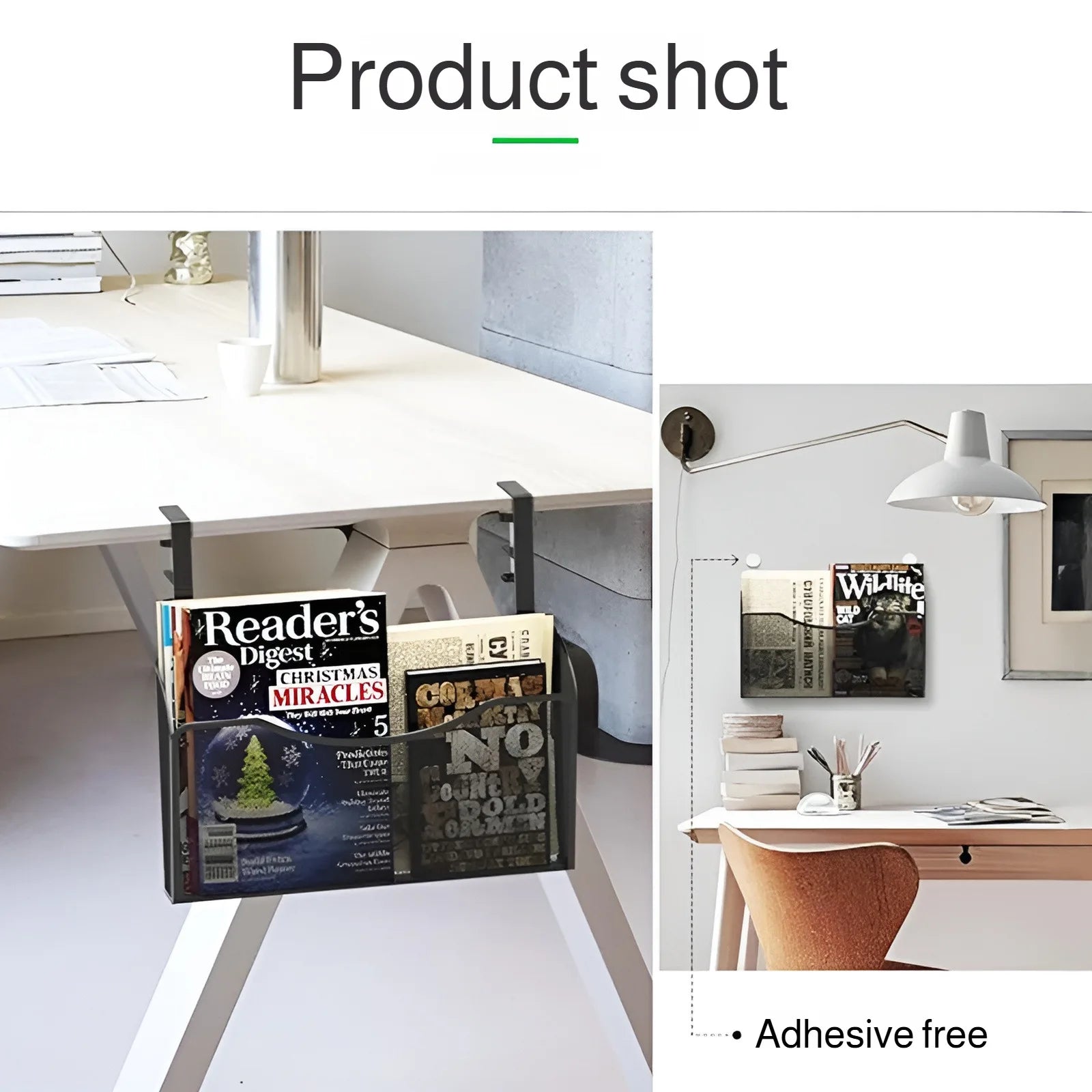 Simple Clip-On Desk Organizer - Magazine & Book Hanging Shelf | Quick and Hassle-Free Setup | Upgrade Your Study Space