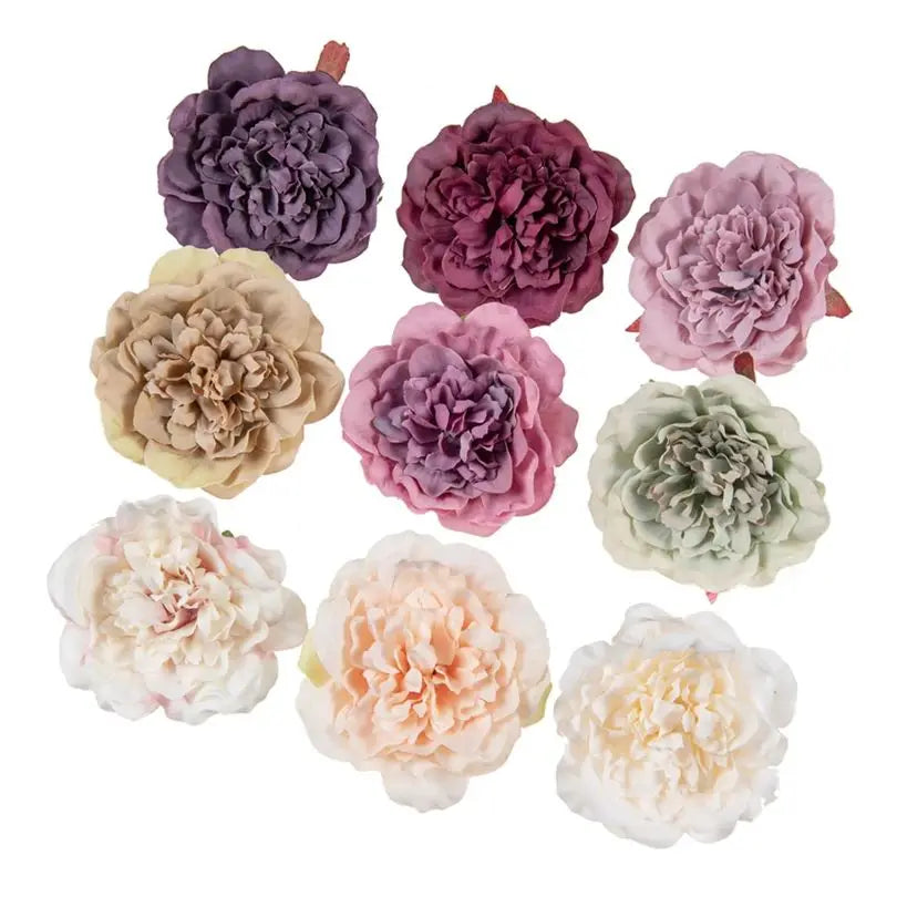 5/10Pcs Silk Dahlias Artificial Flower Home Decor Wedding Diy Rose Arch Christmas Garland Material Fake Peony Bridal Accessories