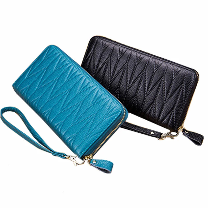 RFID Wallet for Women  Genuine Leather Female Travel Purse Zipper  Women's Wallet 36 Card Holder мини кошелек жен