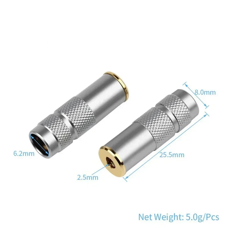 2.5 3.5 Female Jack Headphone Plug 1/8" 4 Pole Consumer Electronics Audio Connector For Soldering Earphone Cable Aluminum Alloy