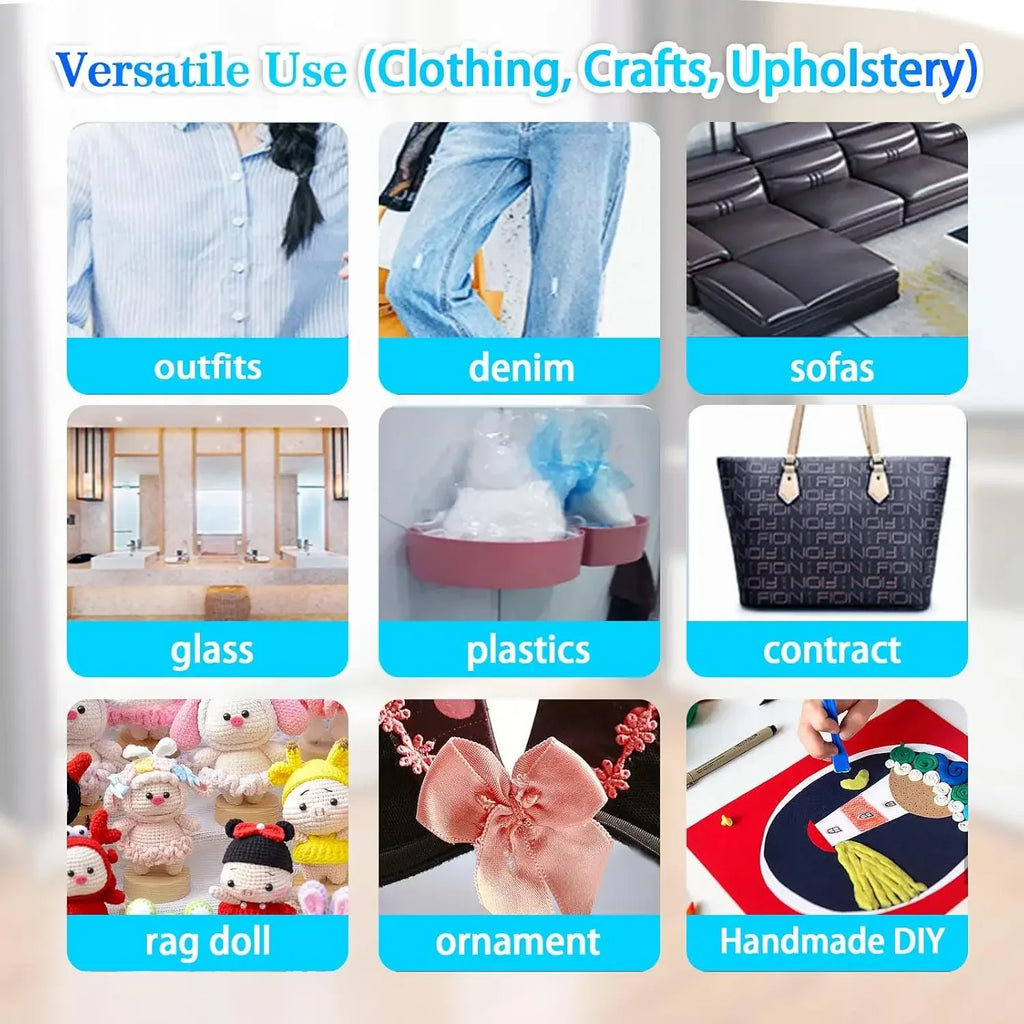 Strong Fabric Glue Transparent Odorless Quick Dry Fabric Patching Glue Multipurpose Waterproof Fabric Sewing Glue Repair Tool