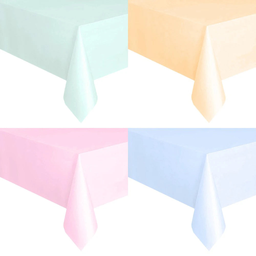 Disposable Tablecloth Pink Blue White Plastic Tablecloths for Birthday Party Christmas Table Cover Rectangular Table Tablecloths