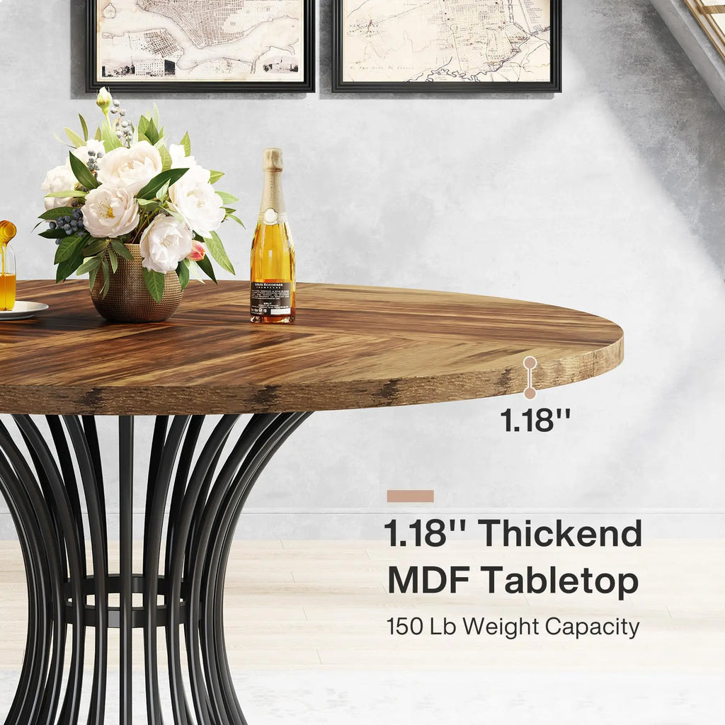 Tribesigns Round Dining Table for 4-6 People