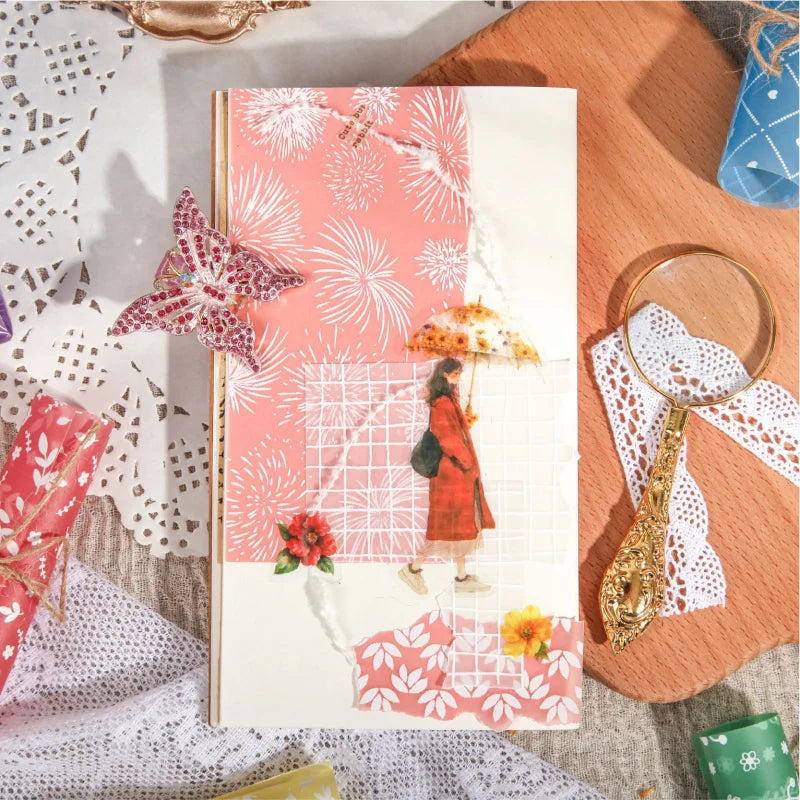 Vintage - style Background Paper Set (12 Sheets), Decorative Material for Notebook Decoration, Scrapbooking
