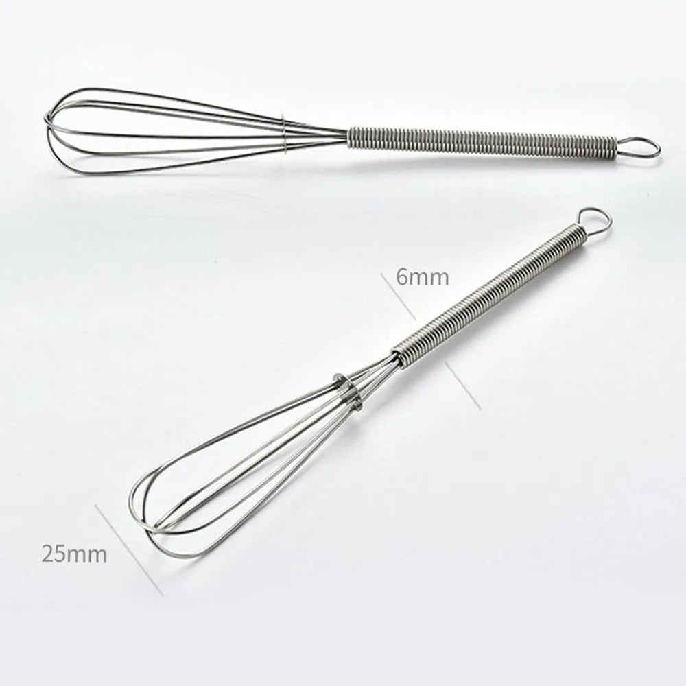 2pcs Mini Stainless Steel Balloon Wire Whisk Manual Egg Beater Mixer Kitchen Baking Utensil Milk Cream Butter Whisk