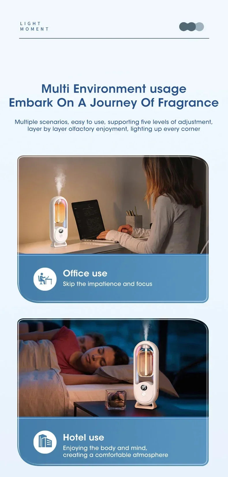 Automatic Home Fragrance Machine Essential Oil Diffuser Nebulizer Perfume Scent Machine for Kitchen and Toilet Deodorization
