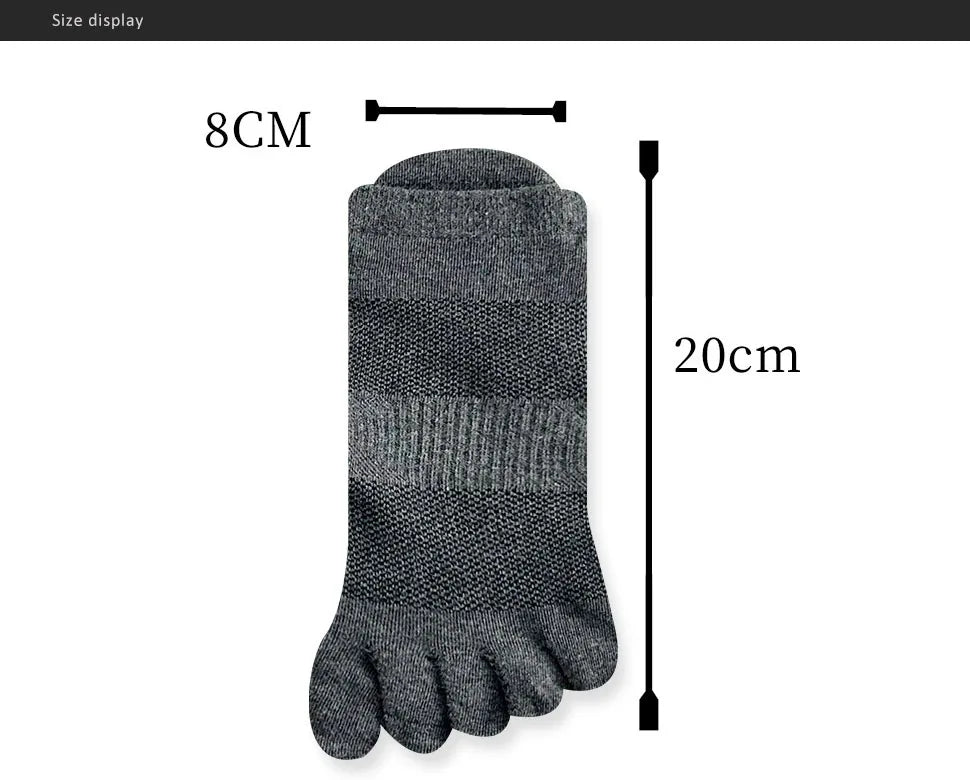 5 Pairs Mans Five Finger Socks Cotton Ankle Mesh Compression Soft Elastic Endurable Breathable Sweat-Absorbing Toe Sport Socks