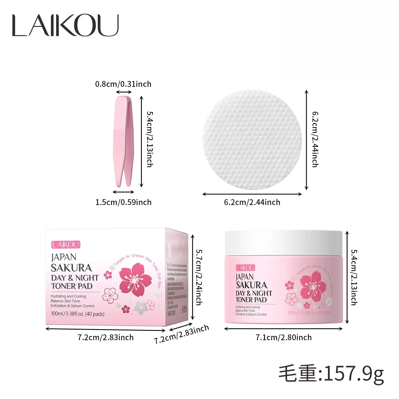 Japan Sakura Toner Pads 100ml 40pads Day Night Use Remove Makeup Cleanse Moisturize Face Care Hydrating Treatment  Skin Care