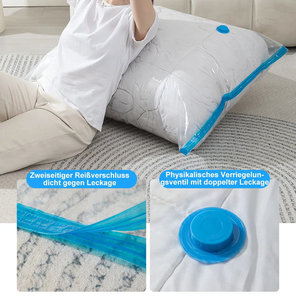 Vacuum Storage Bags Transparent Folding Compressed Space Storage Bag Travel Seal Packet Organizers For Clothes Pillow Bedding
