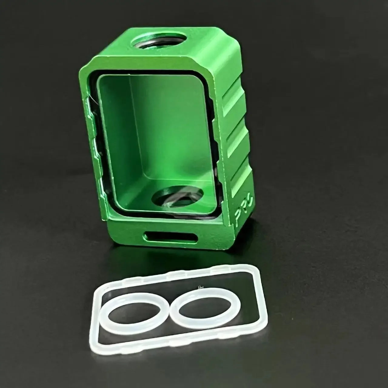 Colorful Aluminum/Acrylic 39mmx26mmx16.5mm Desk Organizer Box BORO with Glass Cover Billet Storage O Rings Holders Accessories