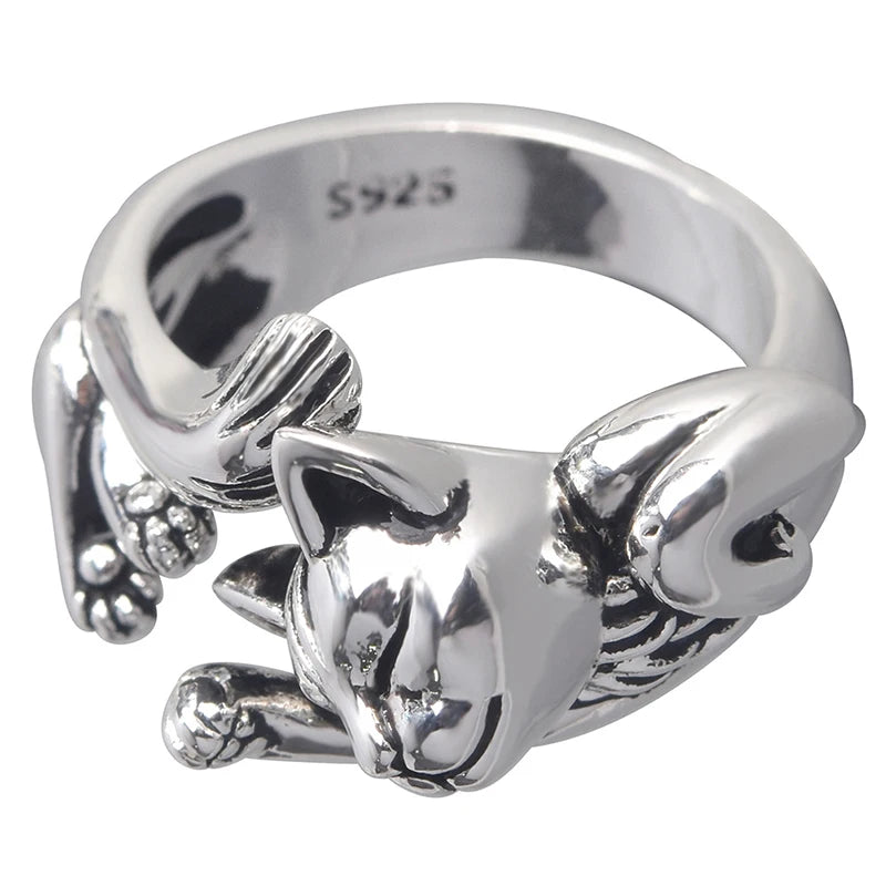 Vintage Cute Cat Rings Women Jewelry Trendy Adjustable Ring Gift Party Accessories