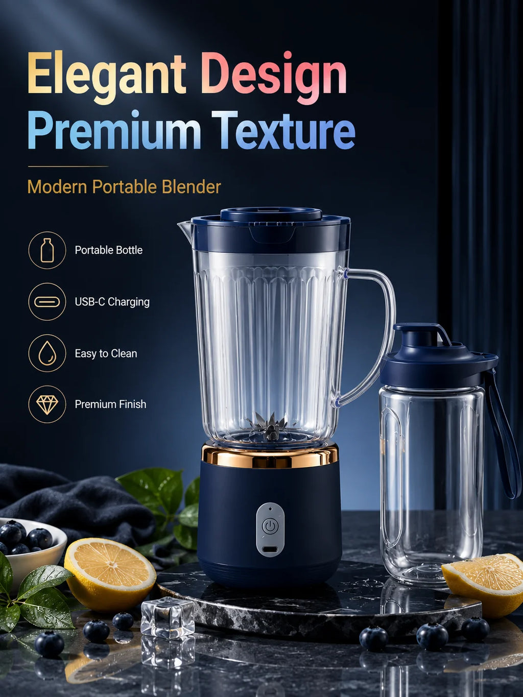 Food Grade 800ml Wireless Blender 1500mAh Battery 6 Blade Fruit Juicer Cup 30W Portable Smoothie Mixer For Shakes Drinks