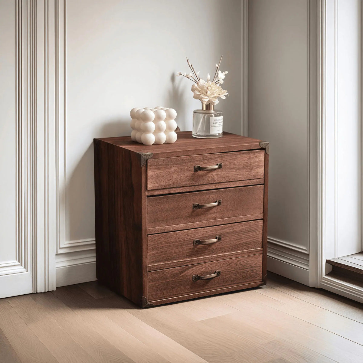 Household storage cabinet multi-layer solid wood storage cabinet wall-side large-capacity storage drawer type organizer kitchen