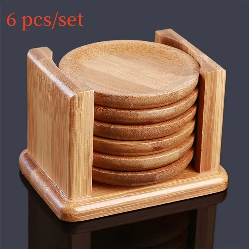 Bamboo Coasters, 6-Pack