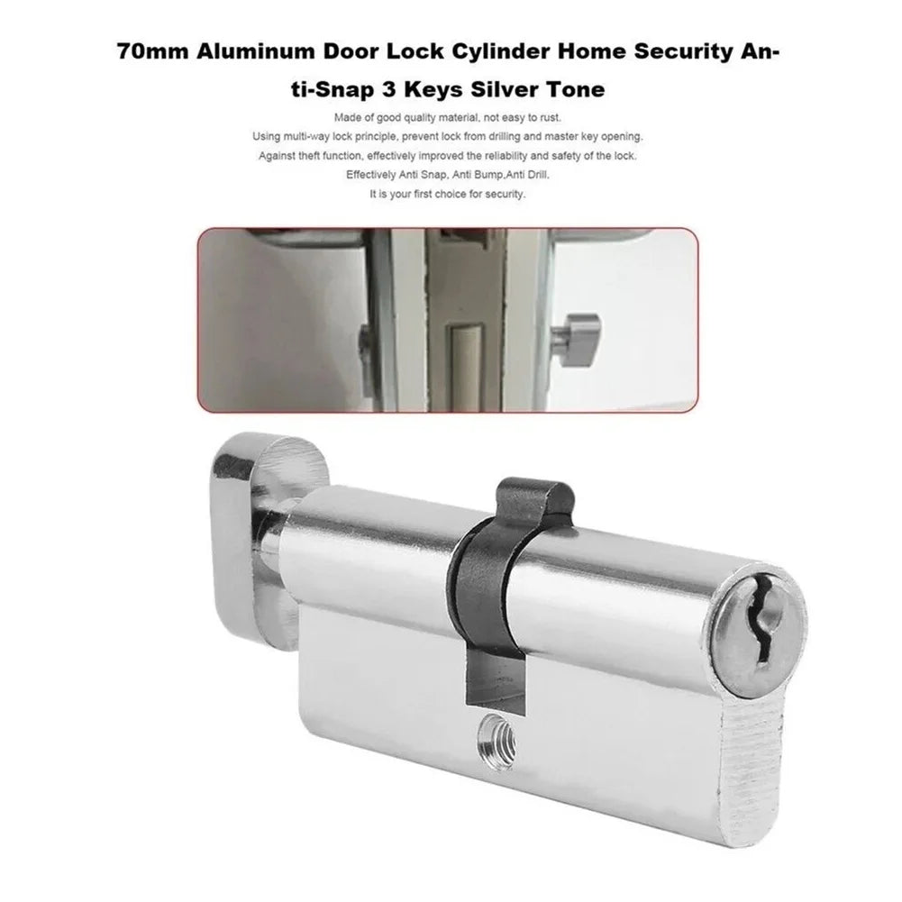 Anti-Theft Door Cylinder Lock with 3 Keys