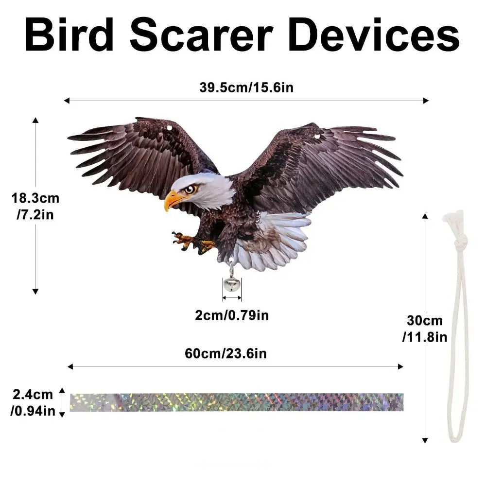 Waterproof Bird Scarer Acrylic Simulation Owl Bird Repellent Pest Control Artificial Scarecrow With Reflective