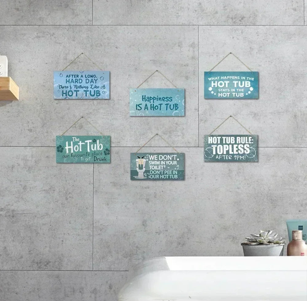 Home decor Toilet Signs Wooden Hanging Plaque Decorative Plaque for Toilet Door Hanging Sign Wood In Bar Pub Beach decor