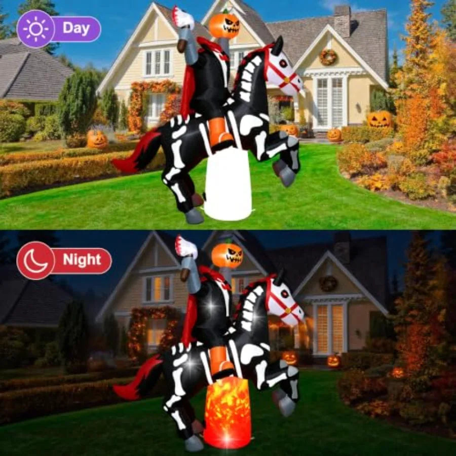 Halloween outdoor decoration: inflatable 8ft tall Headless Horseman