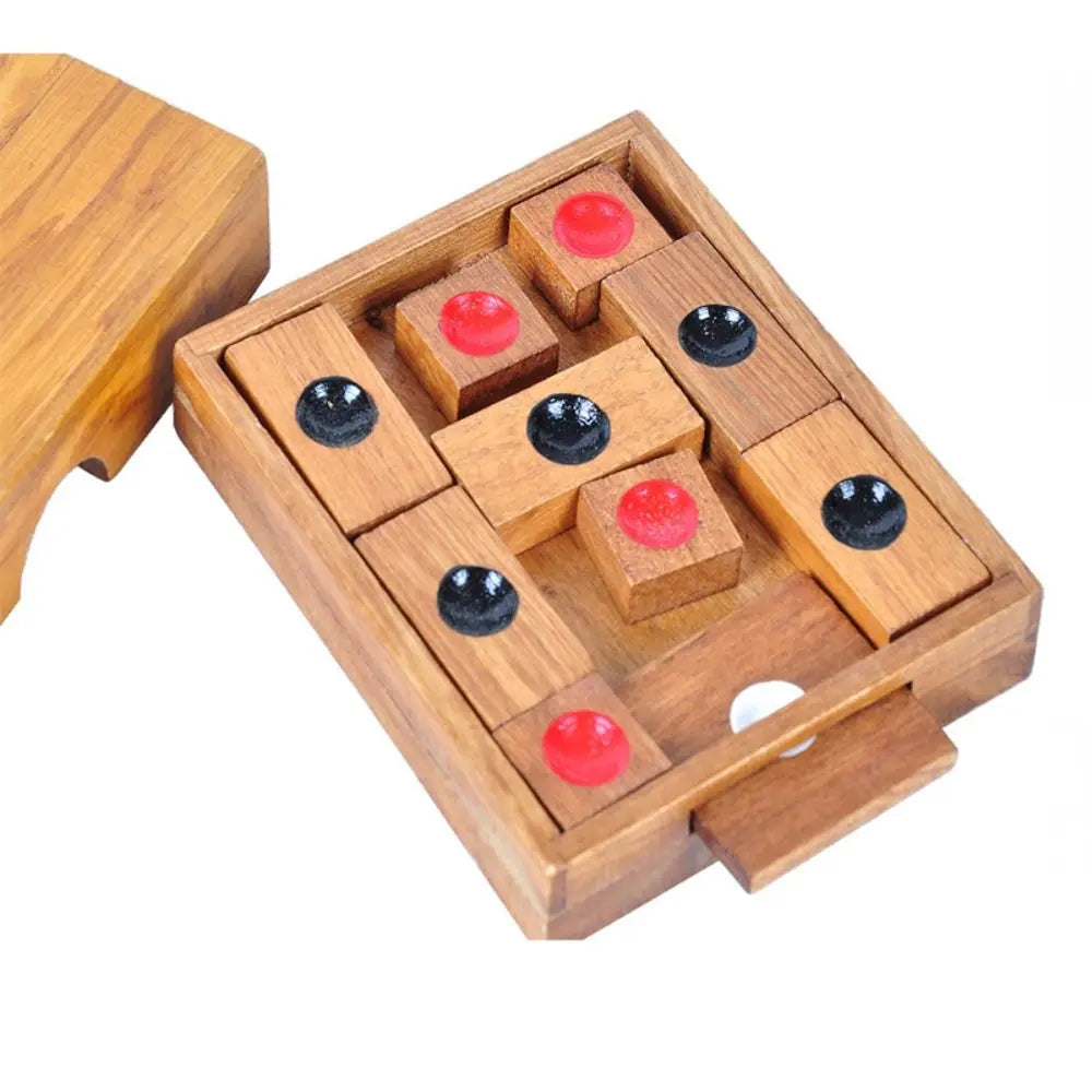 Klotski Wooden Slide Escape Puzzle Huarong Road Game Cube Chinese Huarong Sliding-Puzzle Classical Wooden Family Playing