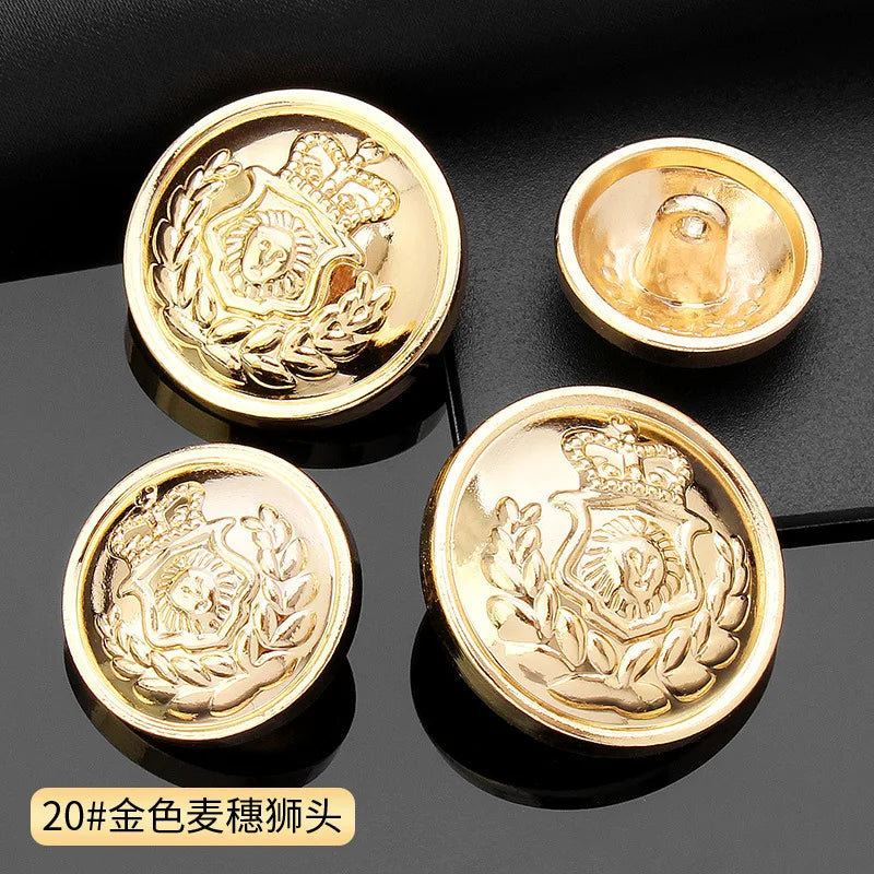 Vintage Gold Black Round Metal Shank Buttons for Diy Craft Handmade Clothing Coat Suit Sweater Scrapbooking Sewing Supplies