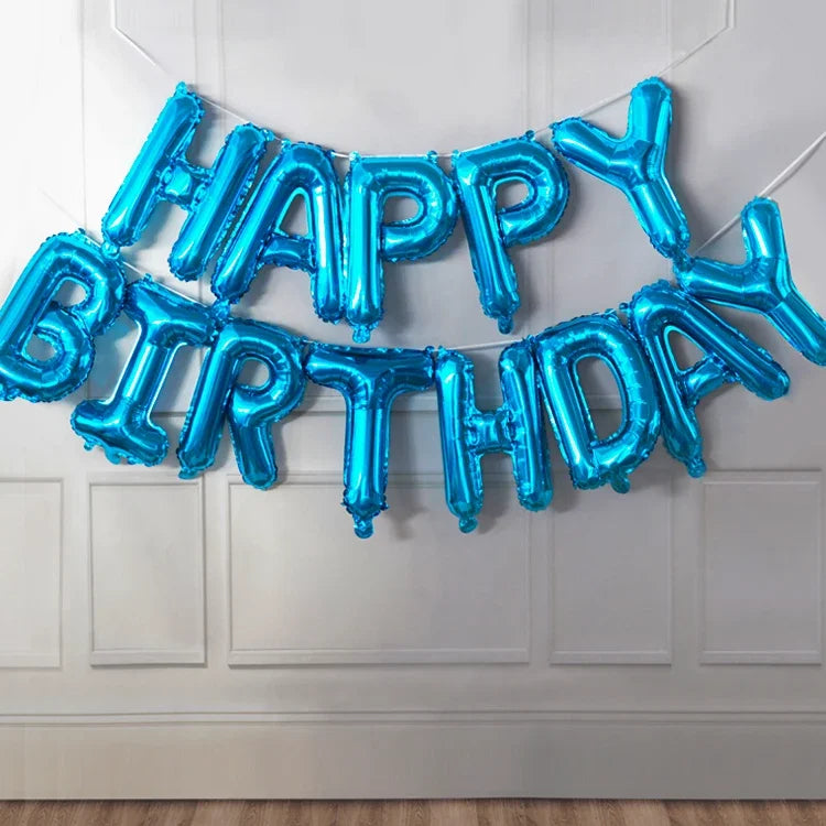 ATG 13pcs Rose Gold Birthday Balloon  Foil Letter Balloons Set Happy Birthday Decoration Caramel Color Globos Kids Party Supplie