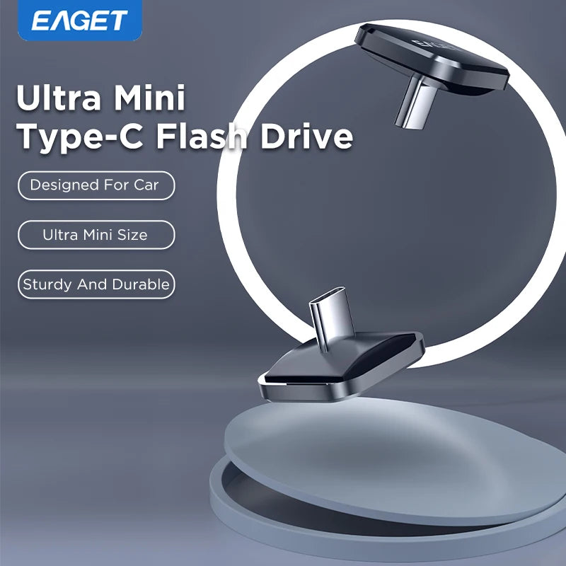 EAGET 8GB/16GB/32GB/64GB Mini Car Type-C USB 2.0 Flash Drive