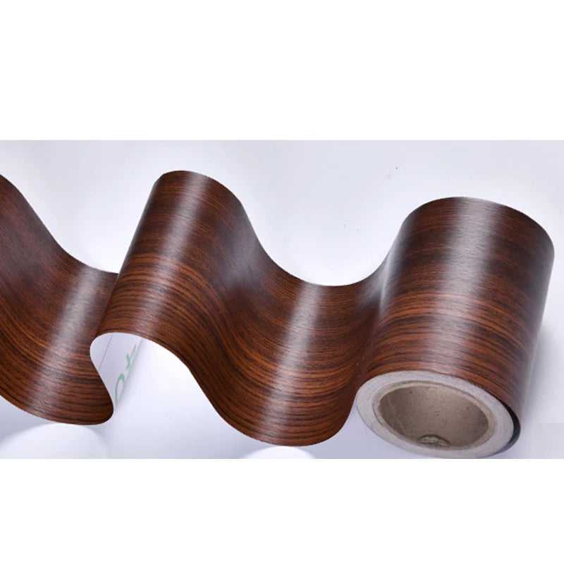 10M Realistic Wood Grain Repair Duct Tape Furniture Renovation Adhensive Skirting Waist Line Floor Stickers Home Decor