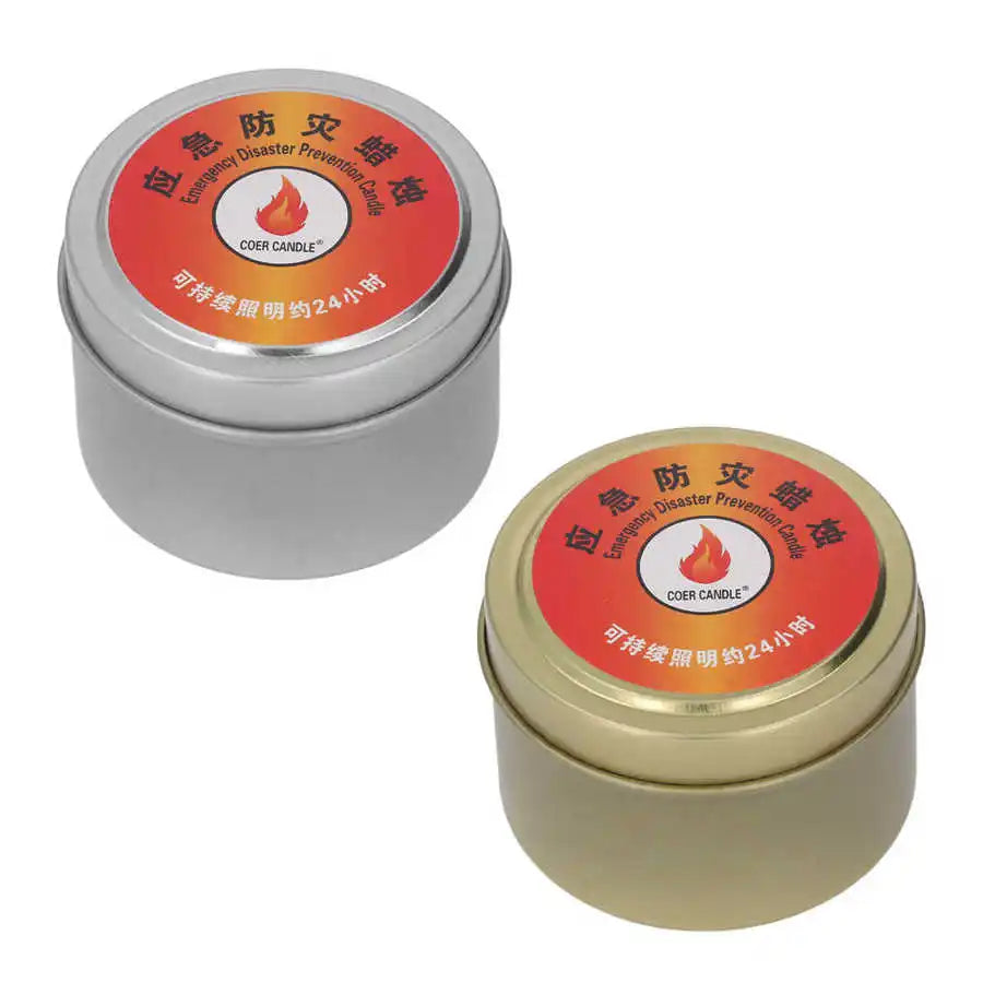 Outdoor Survival Candle 24 Hours Windproof Bright Waterproof Smokeless Camping Candle for Home Wilderness