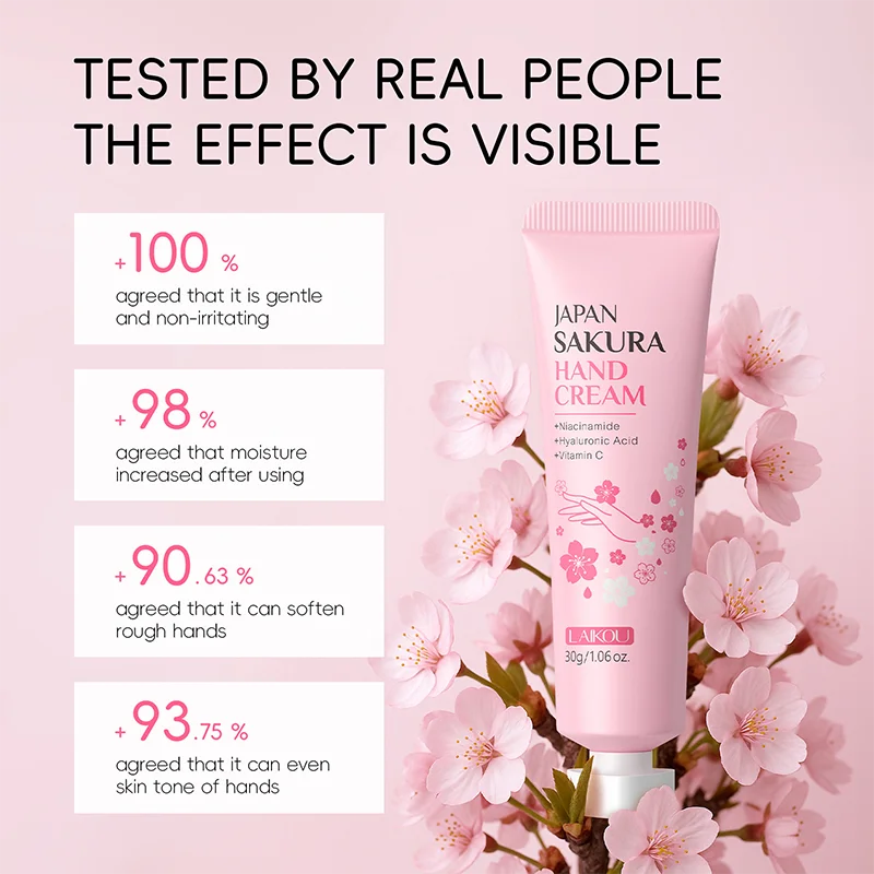 Sakura Nourishing Hand Cream Hands Moisturizing Anti-chapping Brightening Hydrating Hand Cream Hand Skin Care Products Wholesale
