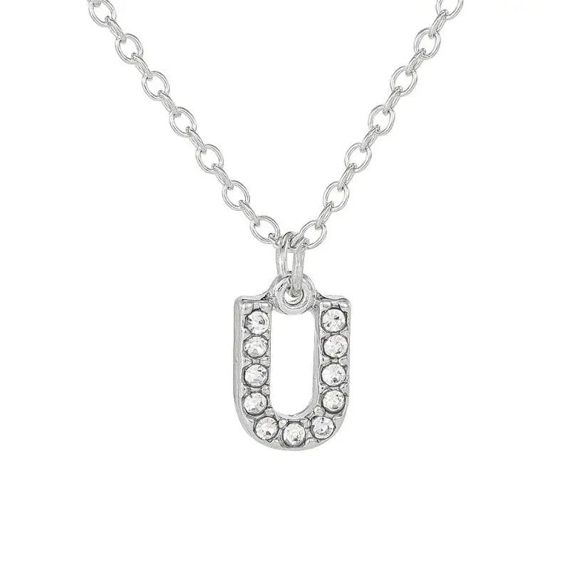 Fashion Shining A-Z Letter Pendant Charm Necklace 26 Initial