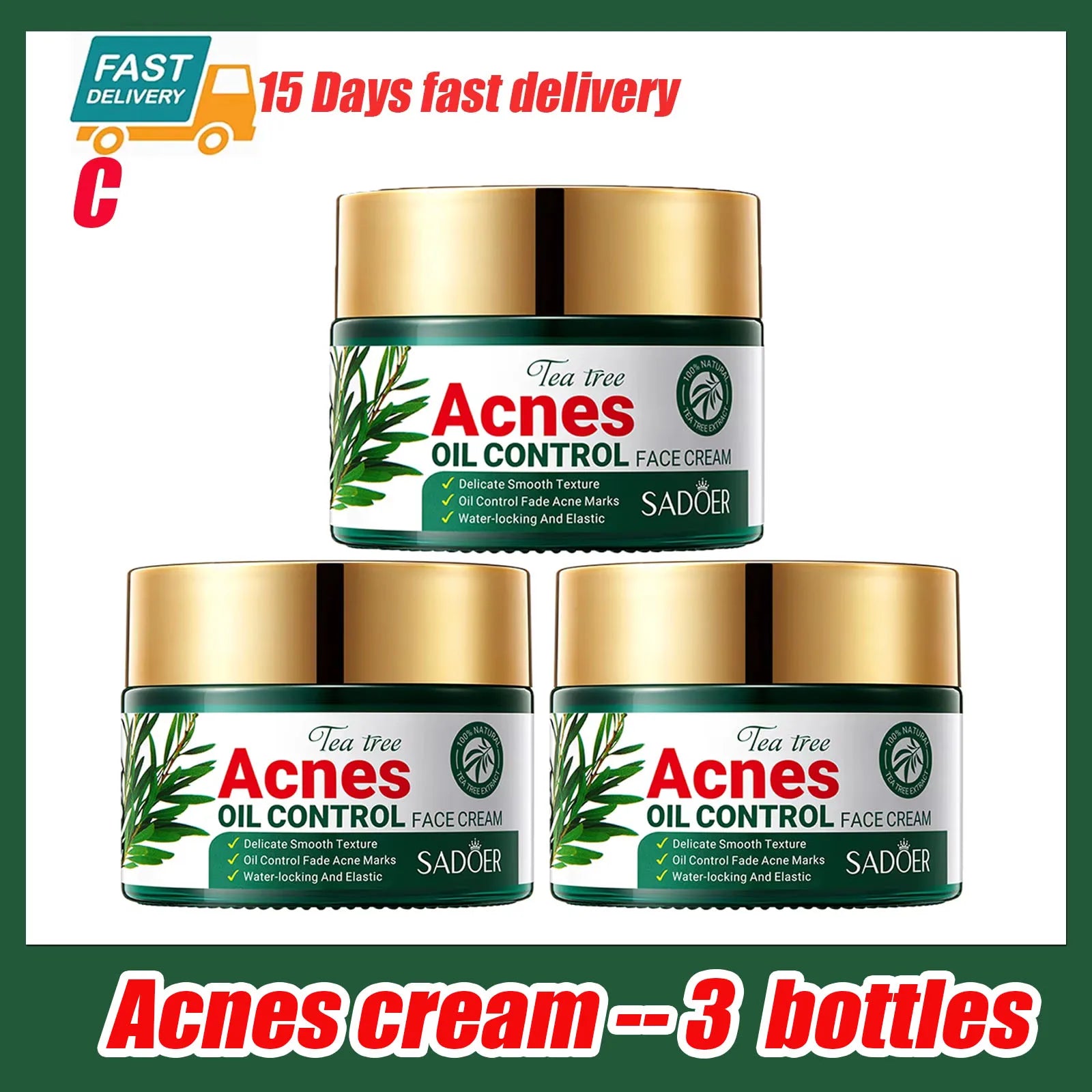 Tea Tree Acne Removing Cream Facial skincare Oil Control Face Gel Creams Hydrating Moisturizing Facial Cream Skin Care Set