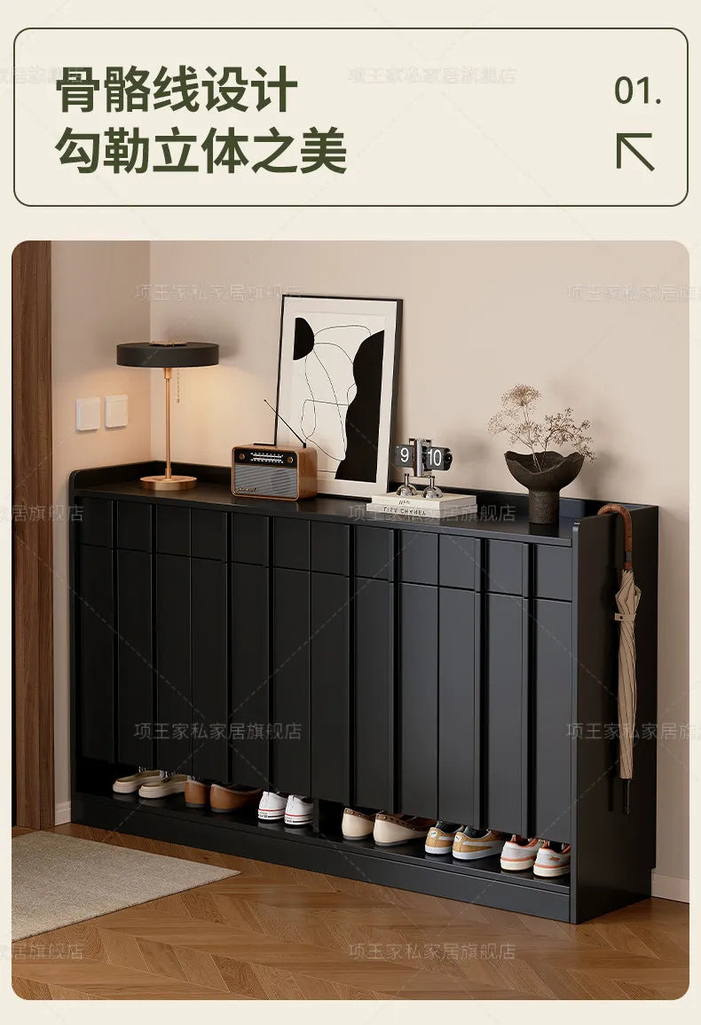 Living Room Storage Shoe Cabinet Hallway Entrance Wooden Modern Shoe Cabinet Black White Zapatero Organizador Furniture Home
