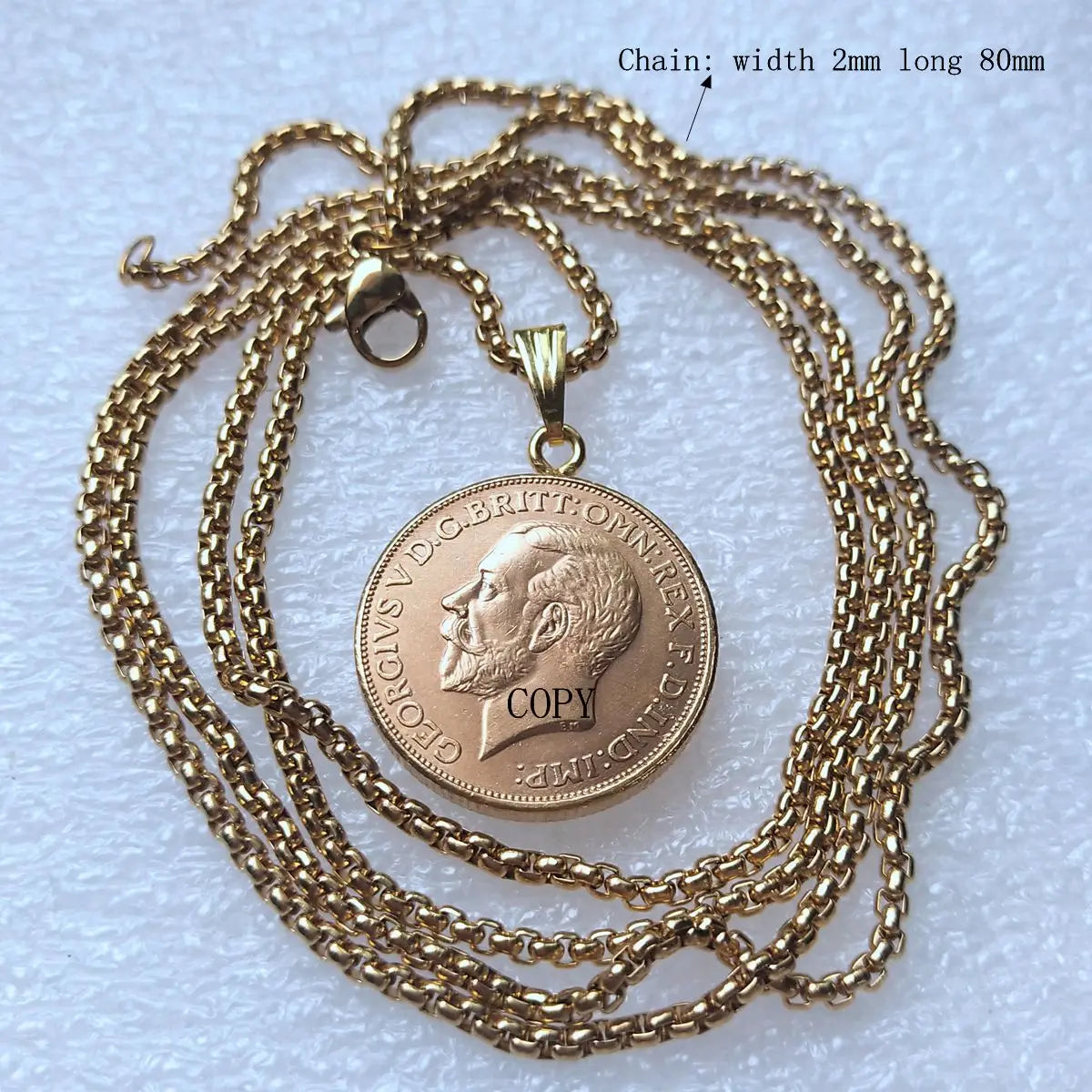 P(26)Coin Pendant United Kingdom 1 Sovereign 1911 Gold Plated Copy Coin(22.5mm)