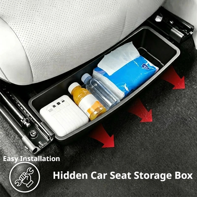 Under Seat Storage Box Universal Car Seat Bottom Organizer