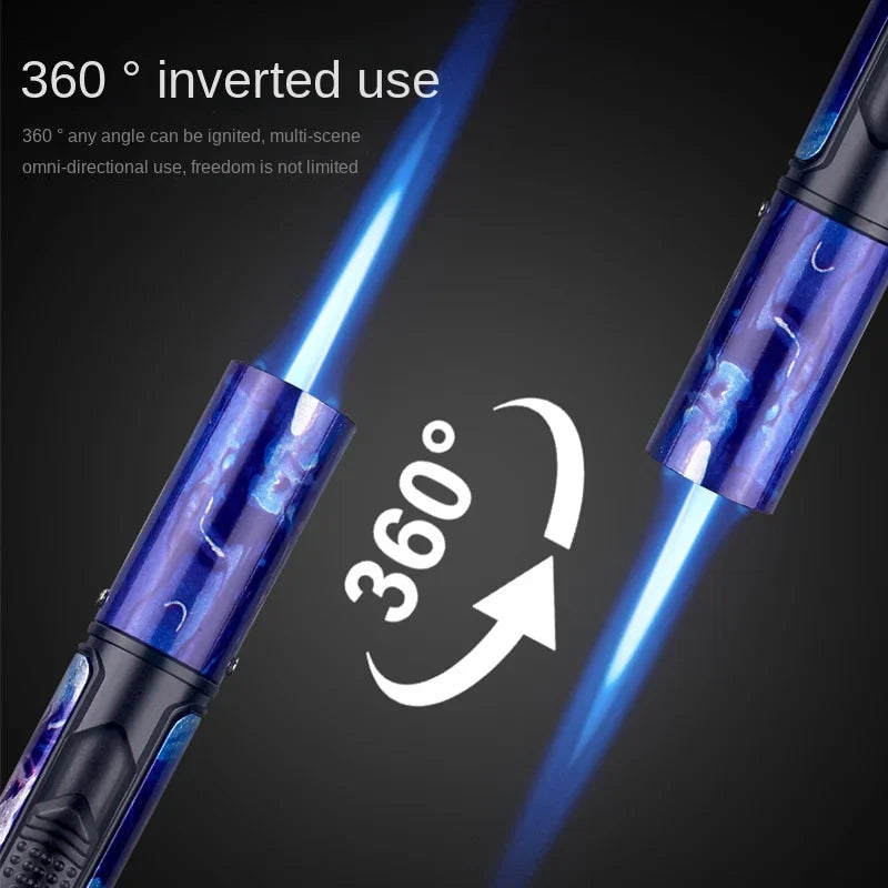 HONEST Metal Windproof Lighter Refillable Pen Torch Lighter Jet Flame Butane Lighter Kitchen BBQ Candle Camping Men's Gadget